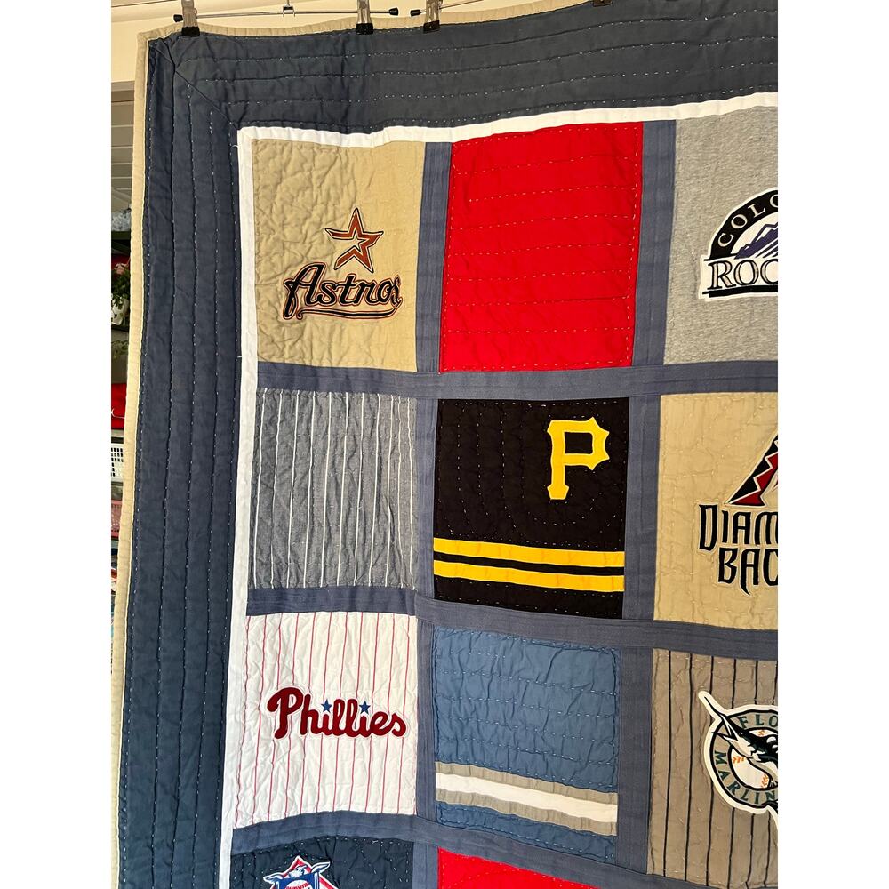 Pottery Barn PB Teen MLB Baseball Quilt Twin Reversible Bedspread Comforter - Picture 2 of 16